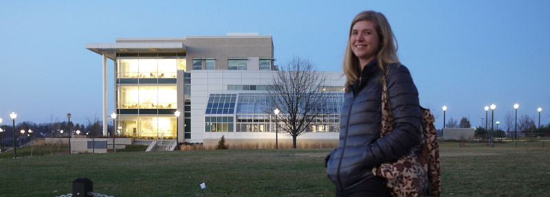 Alison at the building